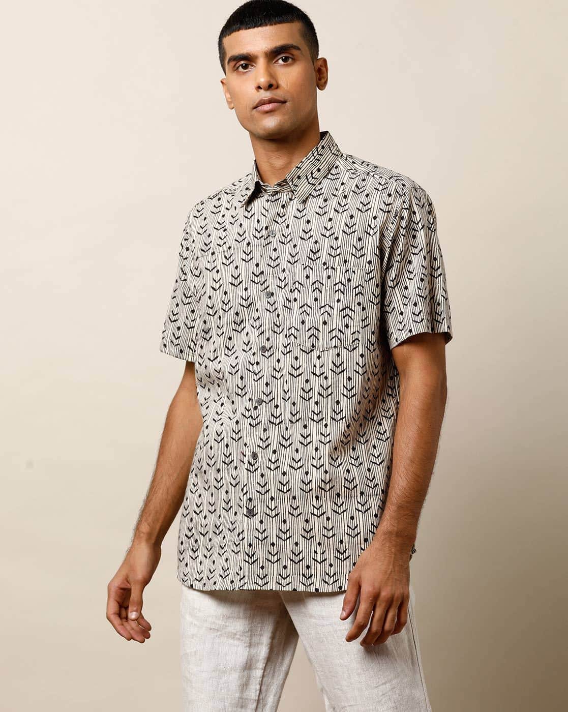 tribal print button up shirt