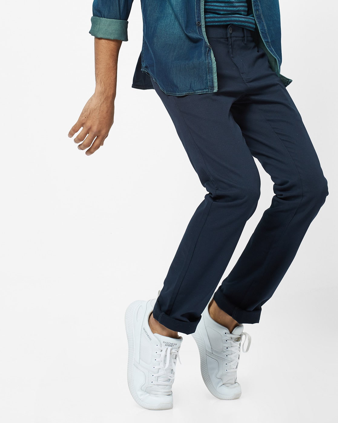 mens navy skinny chinos