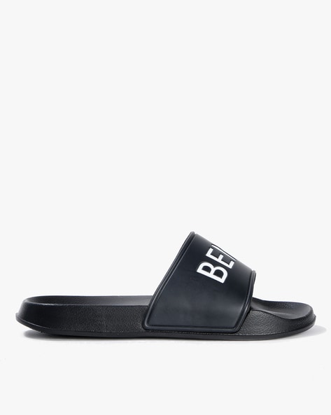 benetton slippers black
