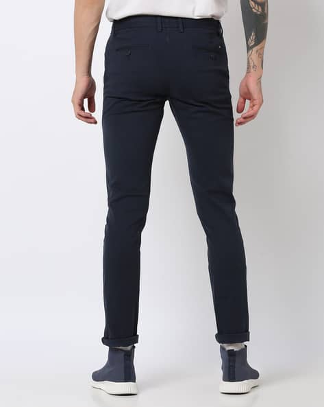 Slim Fit Mid-Rise Flat-Front Trousers (Image - 2)