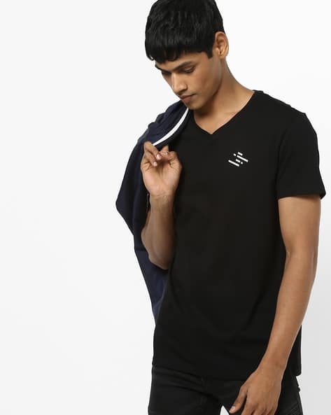 ajio black t shirt