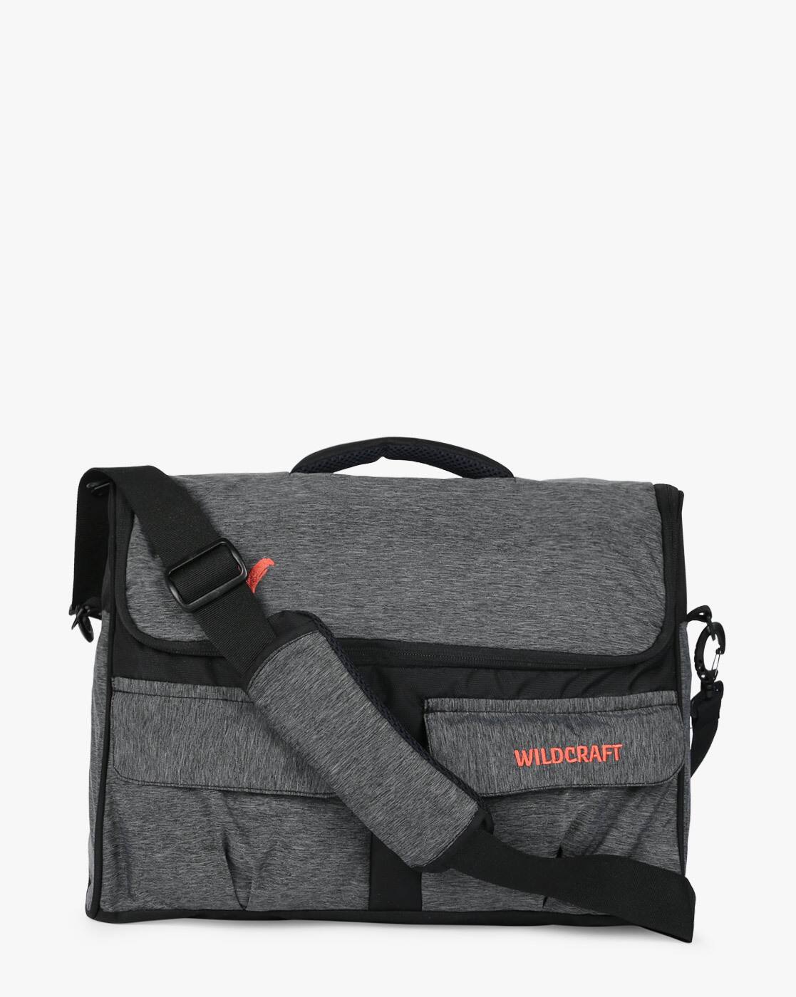 Buy Black Wildcraft Colourblock Messenger Bag with External Pouches AJIO