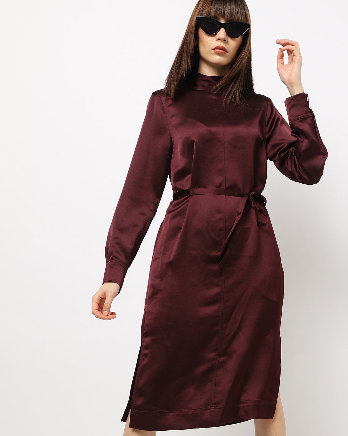 marks and spencer burgundy dress