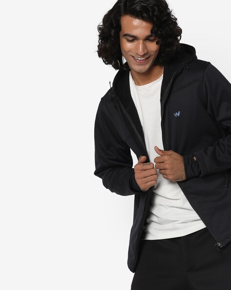 Panelled Hoodie with Zip Closure