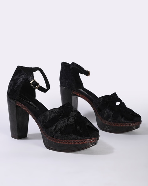 black heels cross straps