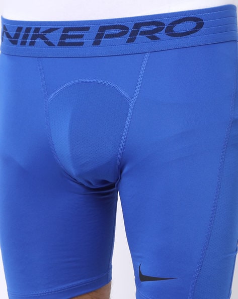 Compression Shorts with Brand Print Waist Band