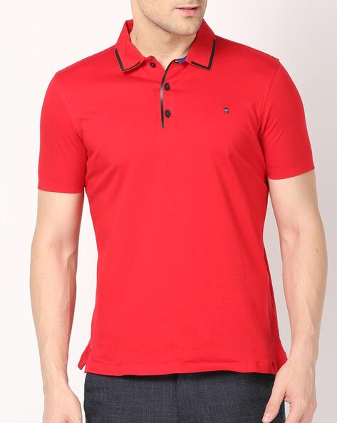 Buy Louis Philippe Louis Philippe Solid Regular Sleeves Polo