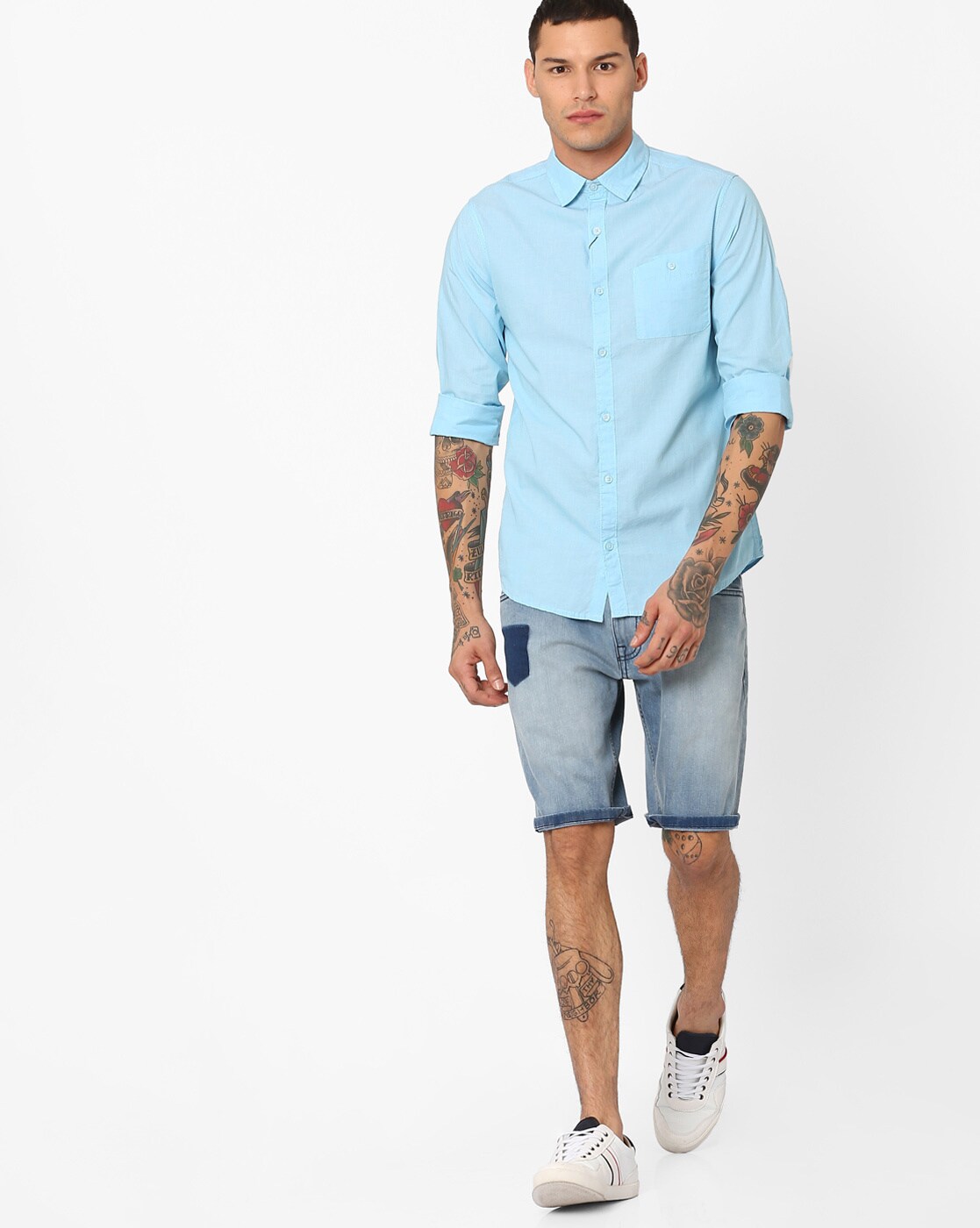 Buy Blue Shorts 3 4ths For Men By Pepe Jeans Online Ajio Com