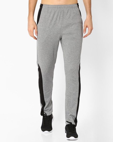Buy Athlisis Men Grey Solid Slim-fit Running Track Pants online