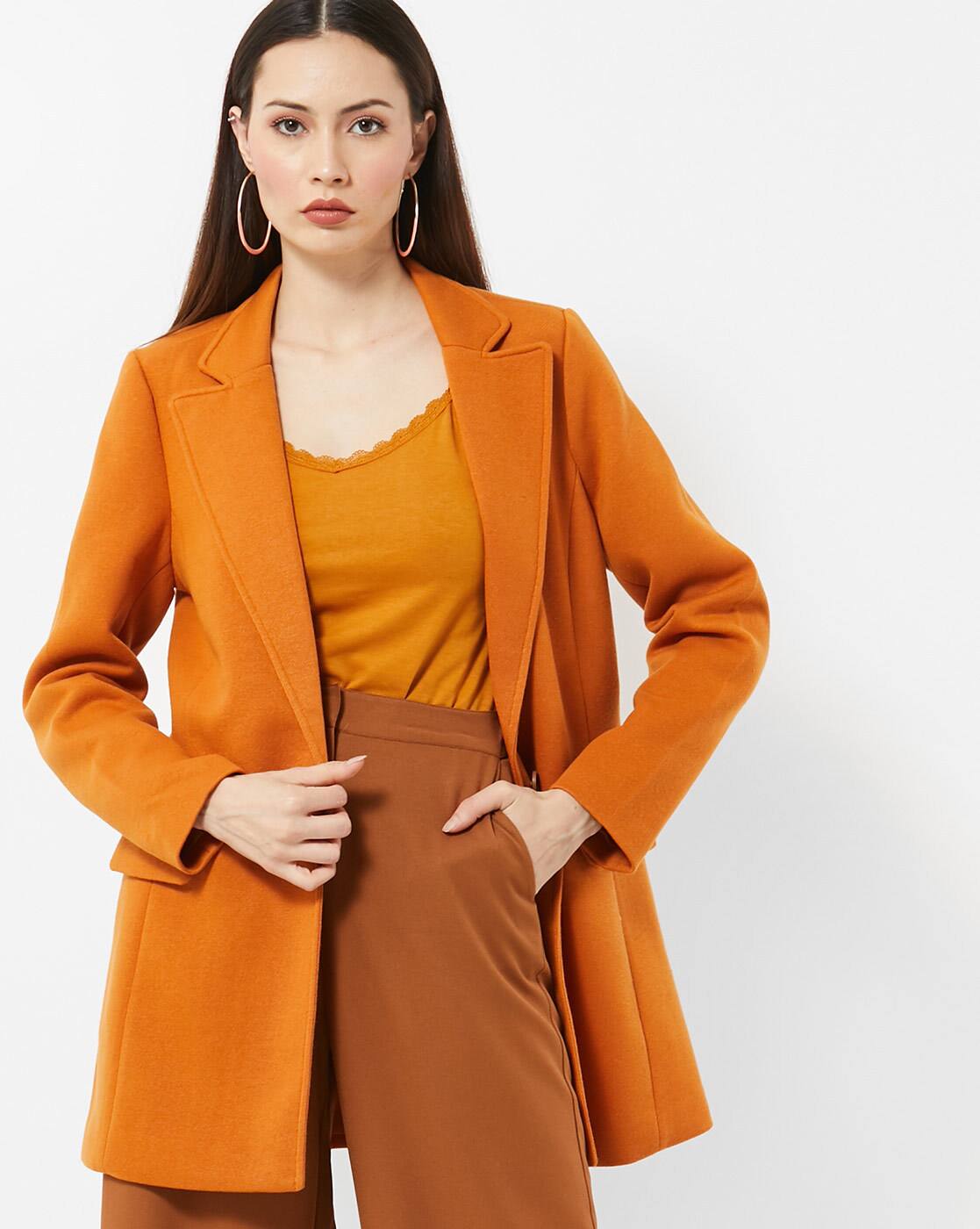 orange blazer womens