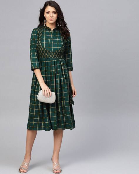 bottle green dress online