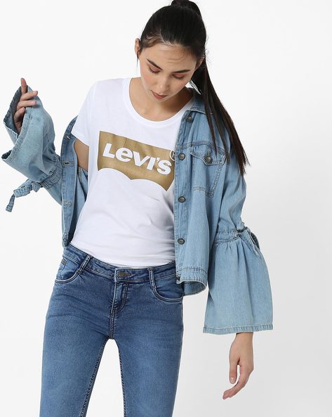 levis t shirt women's white
