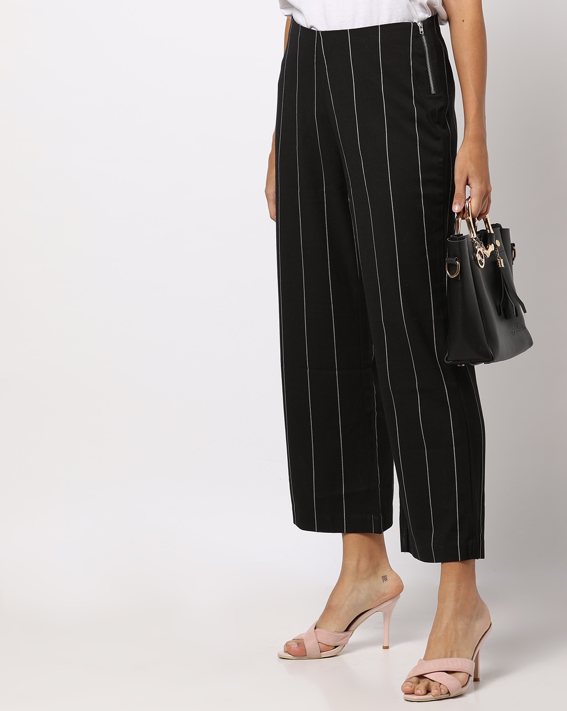 black striped palazzo pants