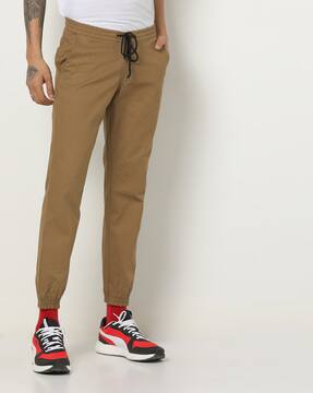 khaki slim joggers