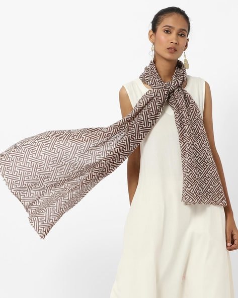 Geometric Print Wool Stole Price in India