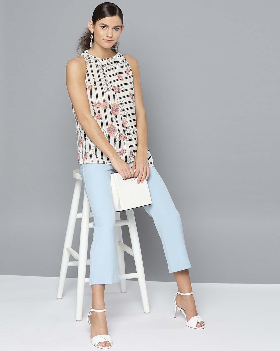 Striped high best sale low top