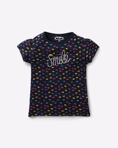 Buy Navy Blue Tshirts for Girls by KG FRENDZ Online