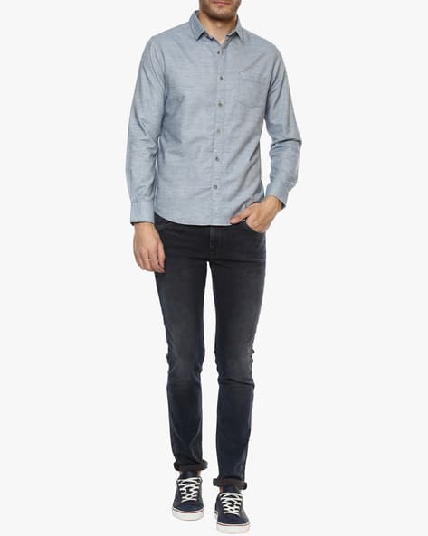 Slim Fit Shirt with Patch Pocket (Image - 3)