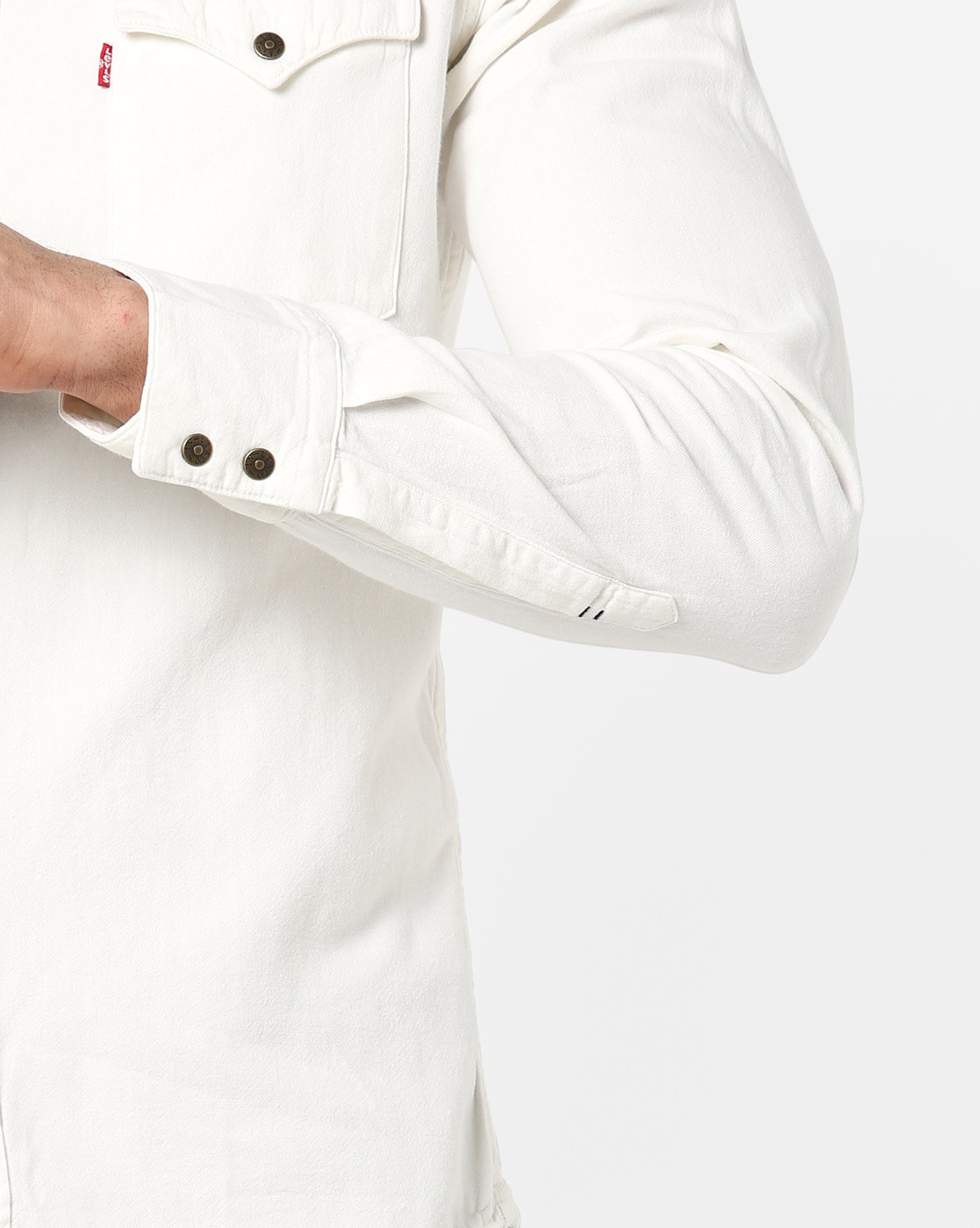 mens white denim shirts