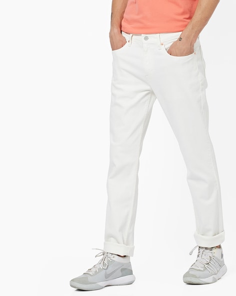 white levi pants for men