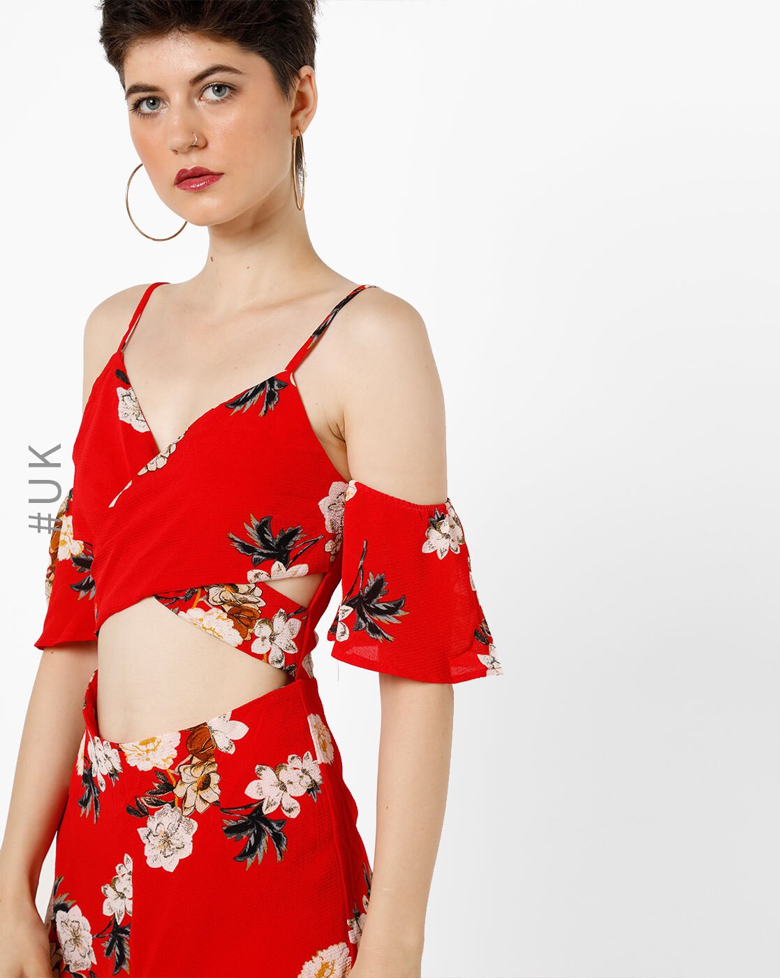 red flower playsuit