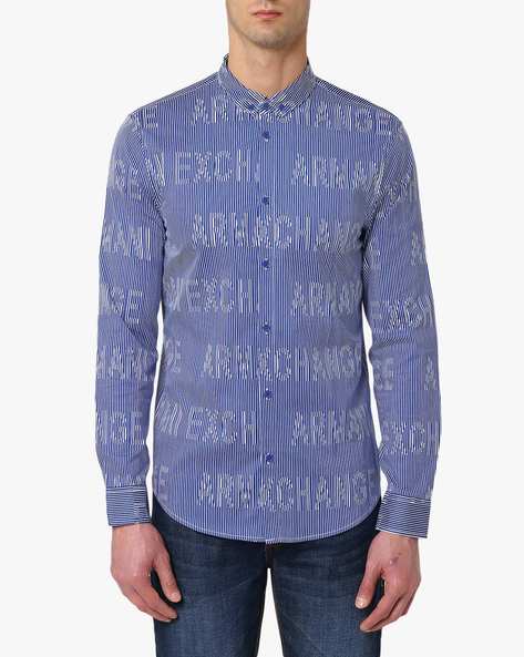 armani exchange blue shirt