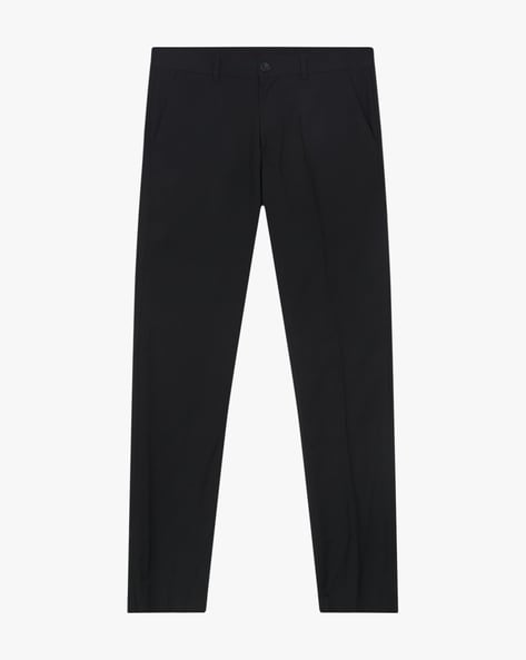 Vero Moda straight leg jersey pants with belt loops in black | ASOS