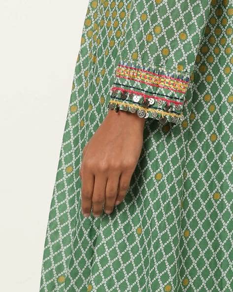 Printed Wrap-Style A-line Dress (Image - 2)