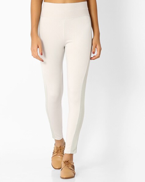 Eye-catching Cream Colored Casual Wear Ankle Length Leggings