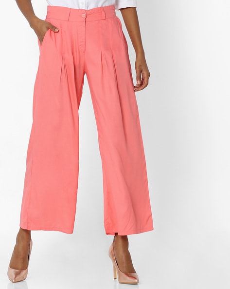 Palazzo Pants with Elasticated Back-Waist Price in India