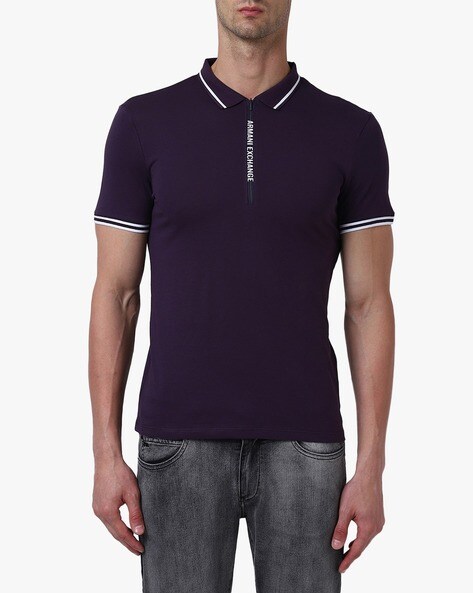 armani exchange zip up polo