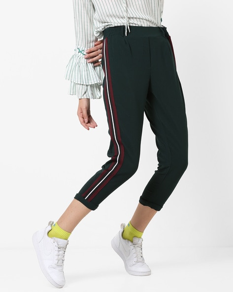 Buy Womens Solid Stripes Track Suit  Womens Striped Tracksuit Top   Leggings Pants Outfit Set for Girls Womens Yoga Track Suit Pants Joggers  Gym Active Lower Wear Queen Maroon  XLarge
