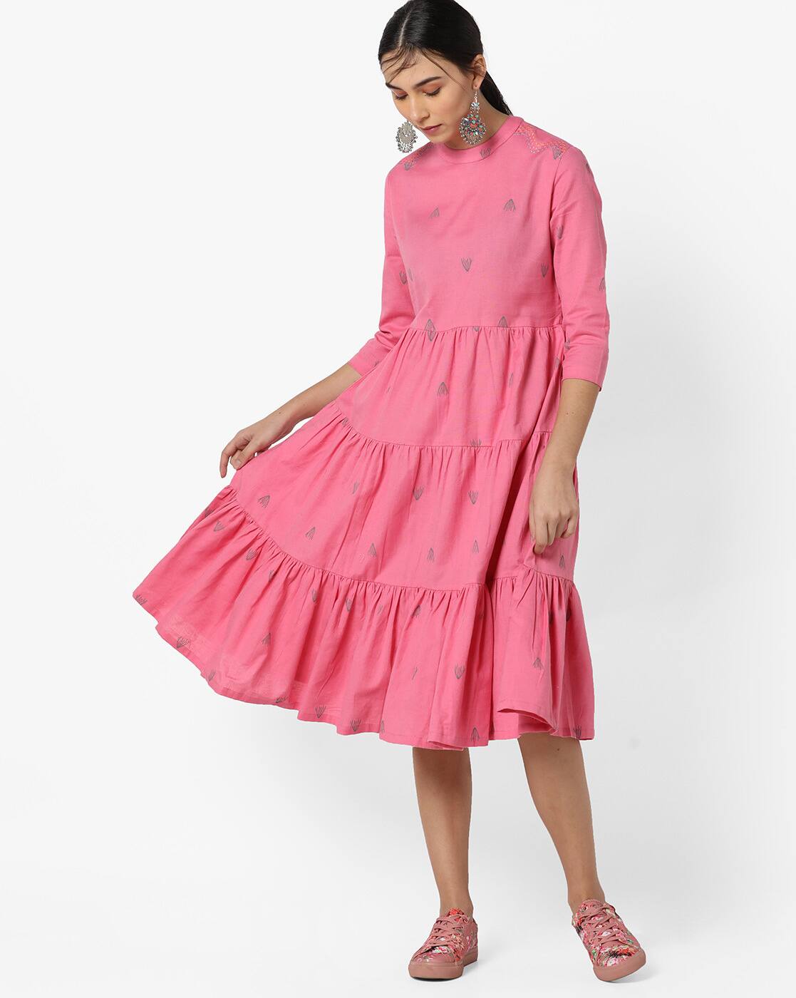 ajio pink dress