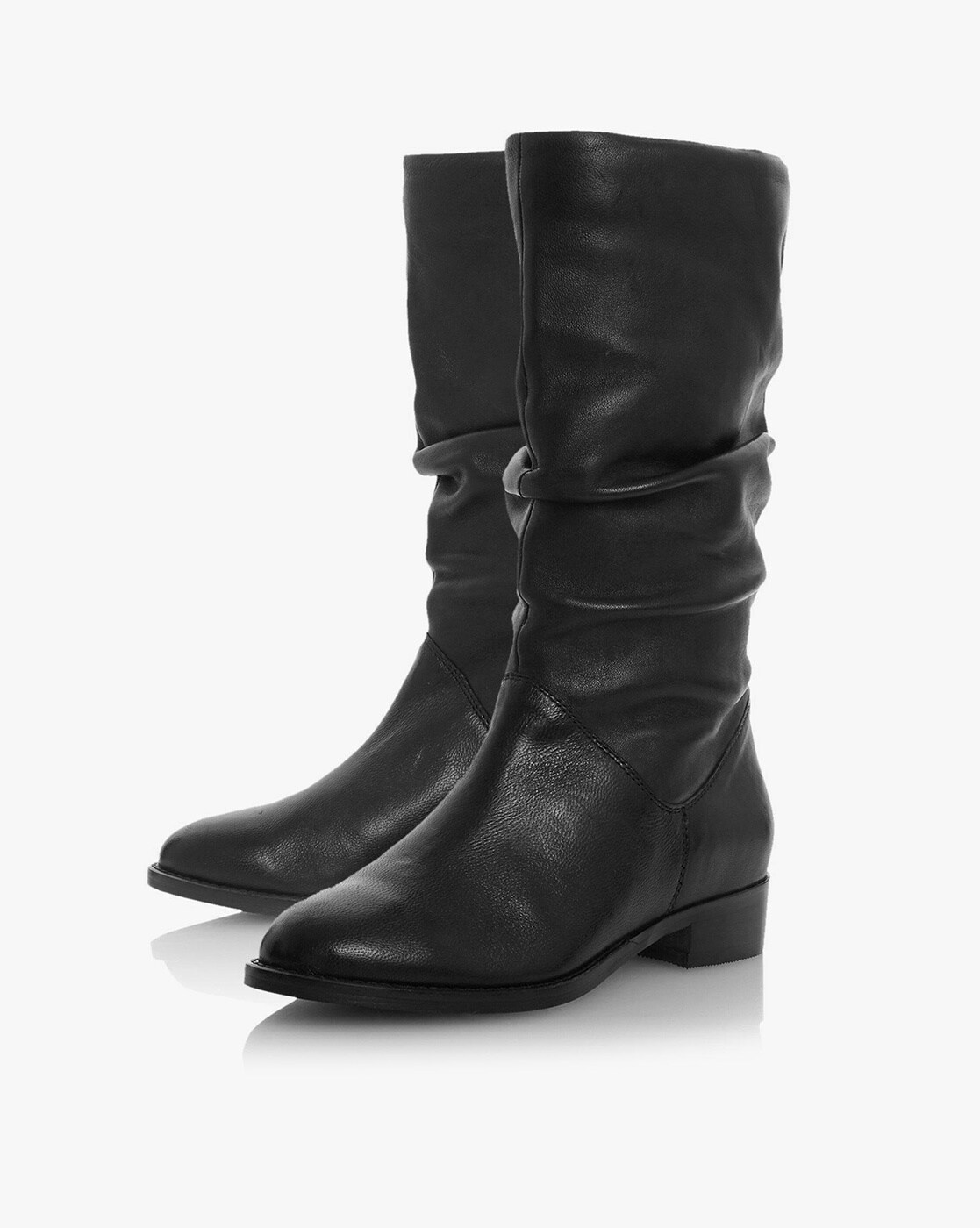 black calf length boots