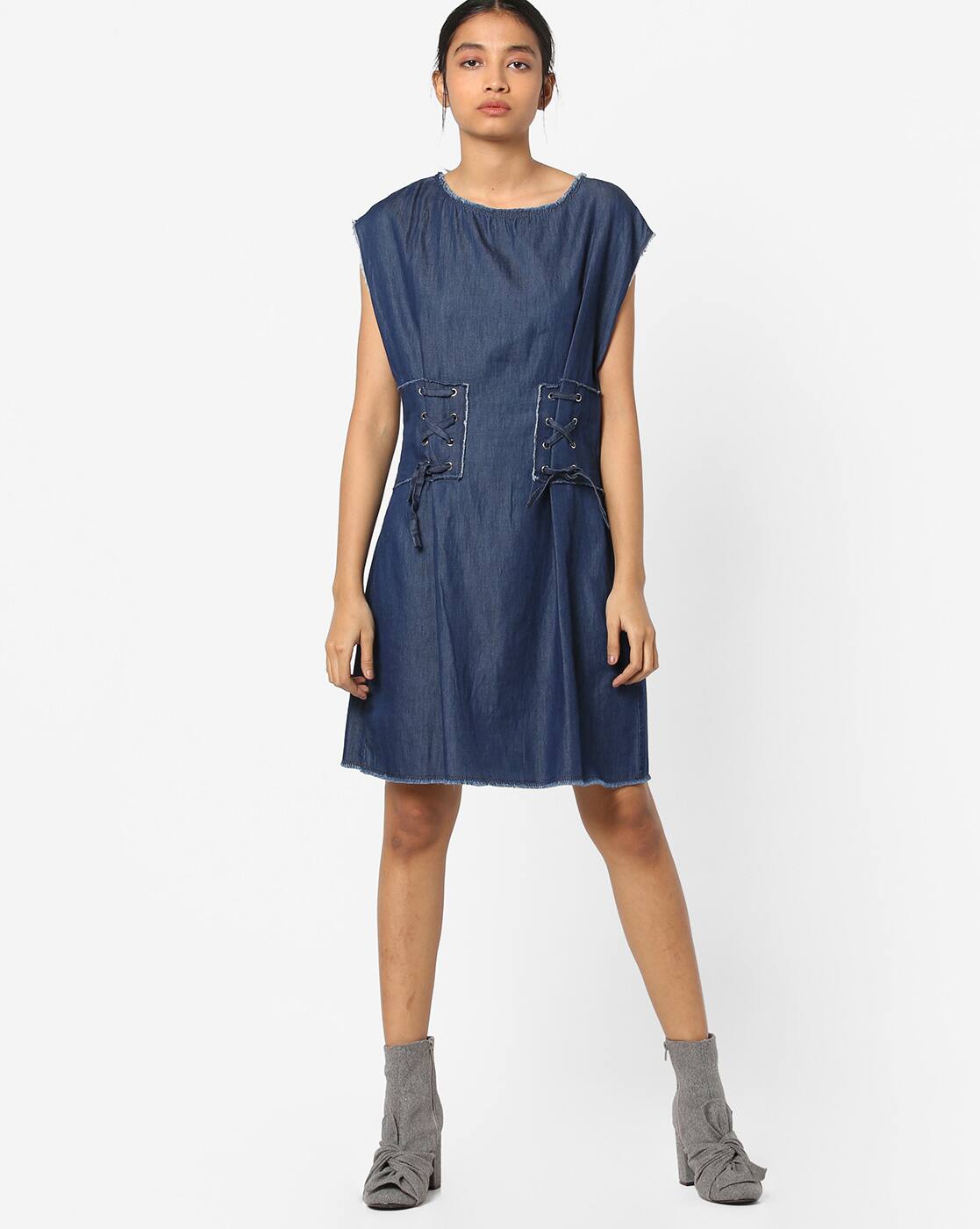 womens denim shift dress