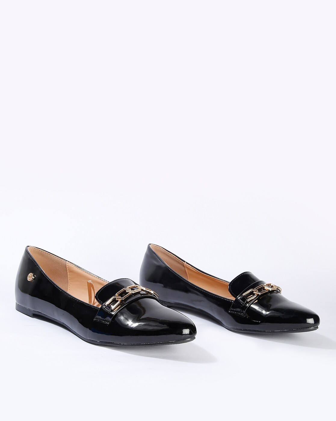 black flat pointed shoes womens