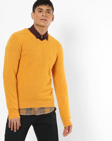 mens mustard color sweater