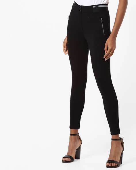 Mid-Rise Treggings with Elasticated Waist