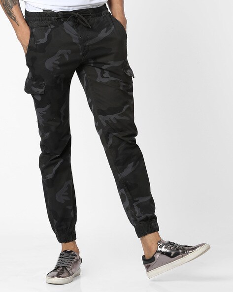 Buy Flying Machine Men Black Camouflage Print Trousers  Trousers for Men  1605705  Myntra