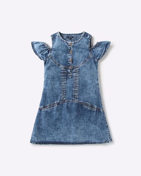 ASOS MATERNITY Cold Shoulder Denim Dress | ASOS