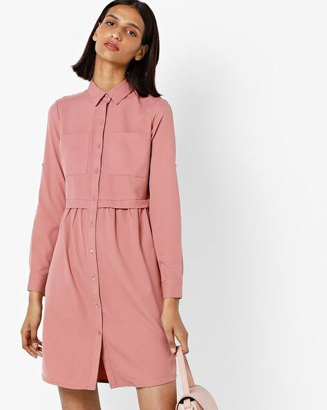 ajio pink dress