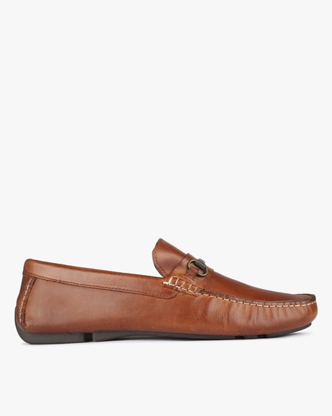 Red Tape Tan brown leather slip on mens shoes
