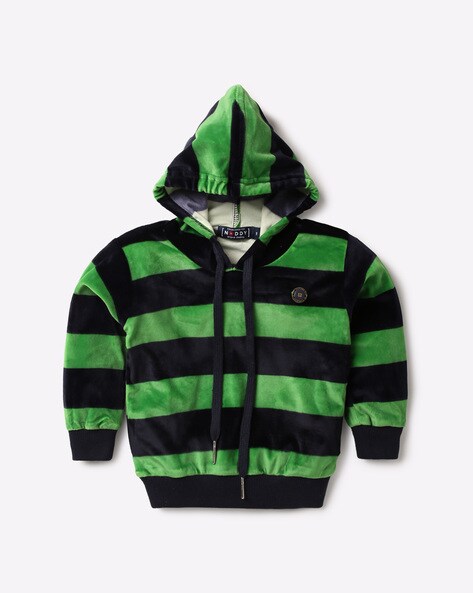 green striped hoodie