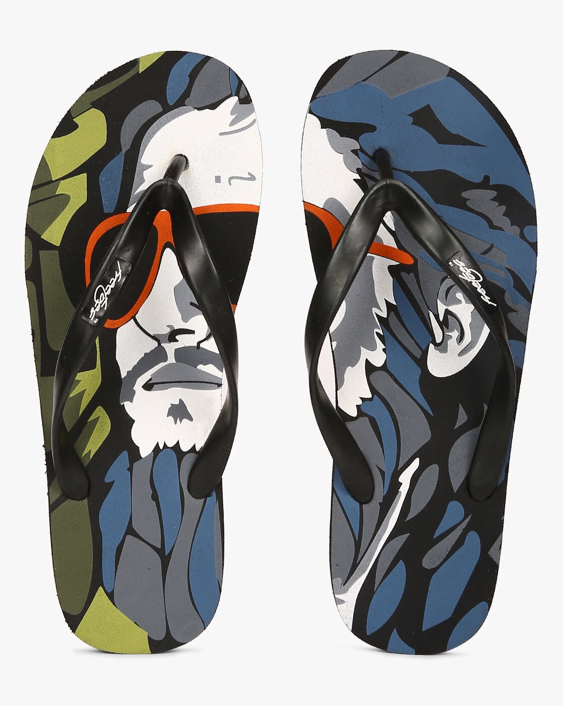 printed flip flops