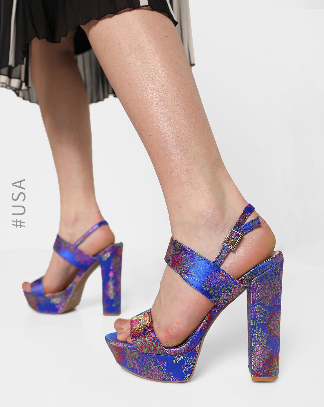 floral blue heels