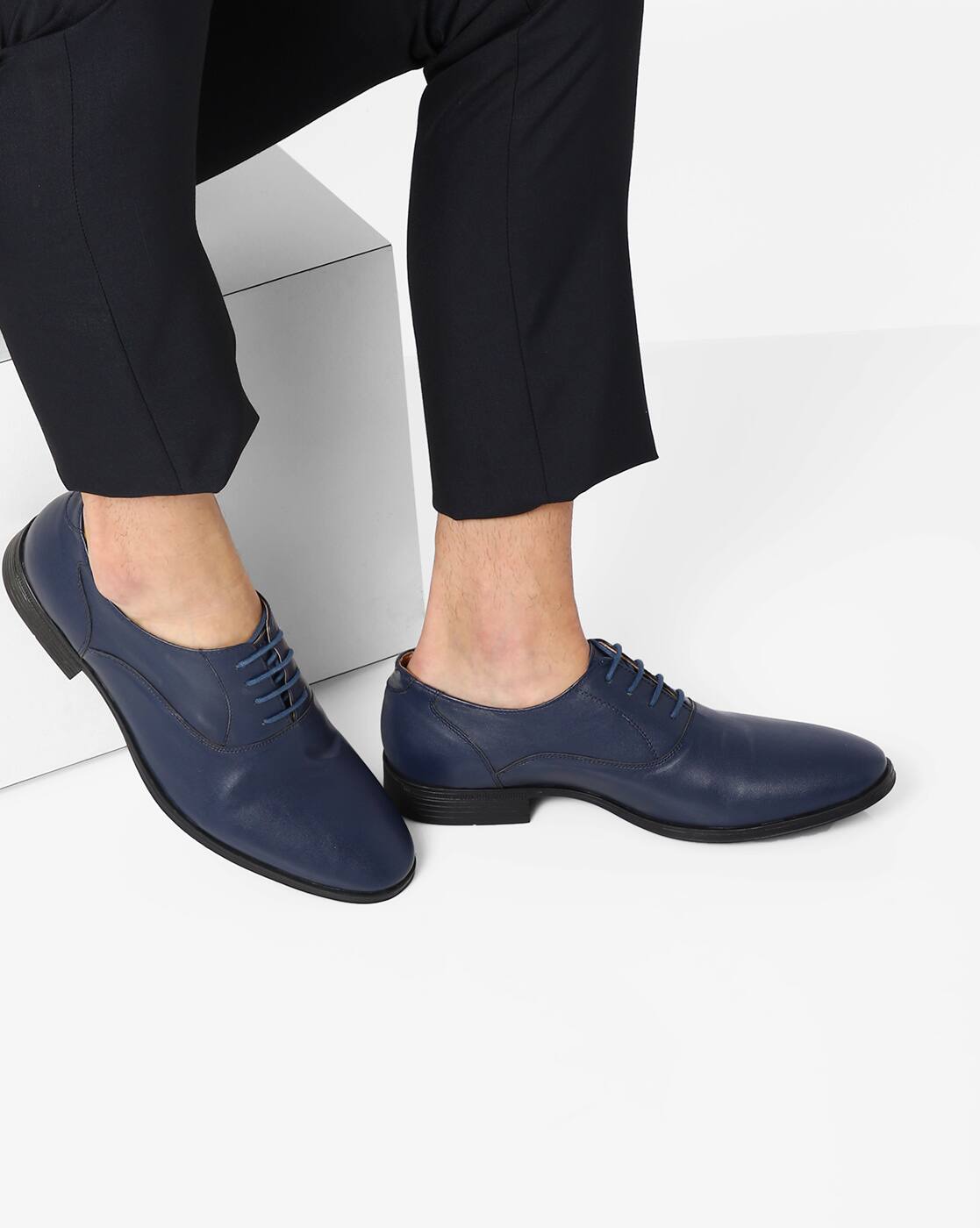 Buy Navy Blue Formal Shoes for Men by 