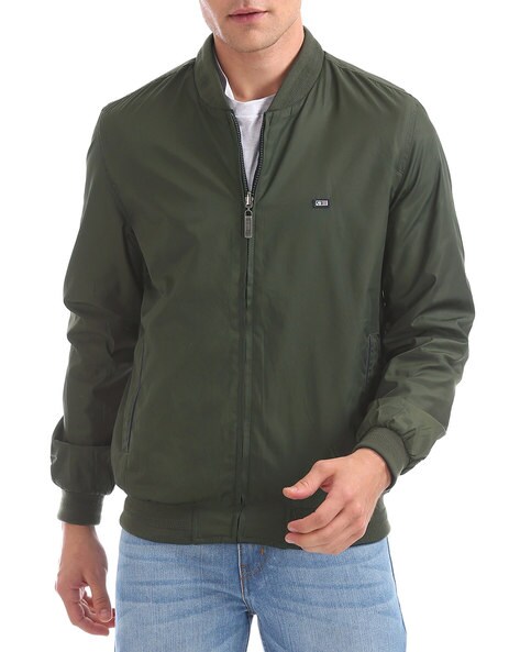 dark green bomber jacket