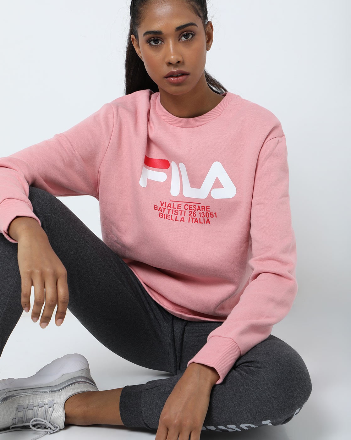 Buy Pink Sweatshirt & for Women by FILA Online | Ajio.com
