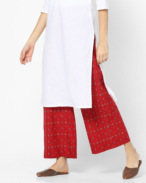 Printed Palazzos with Semi-Elasticated Waistband Price in India