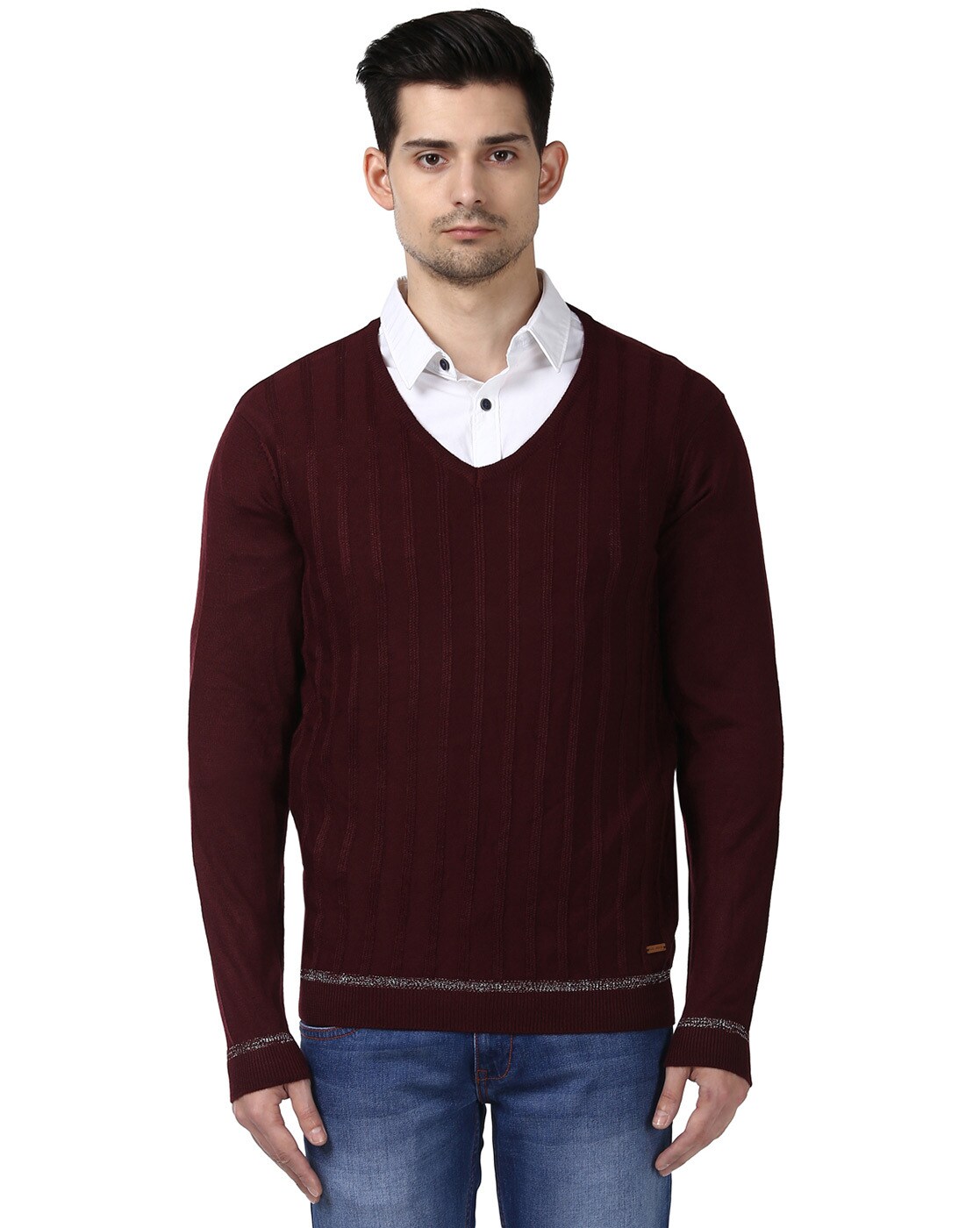 dark red sweater men